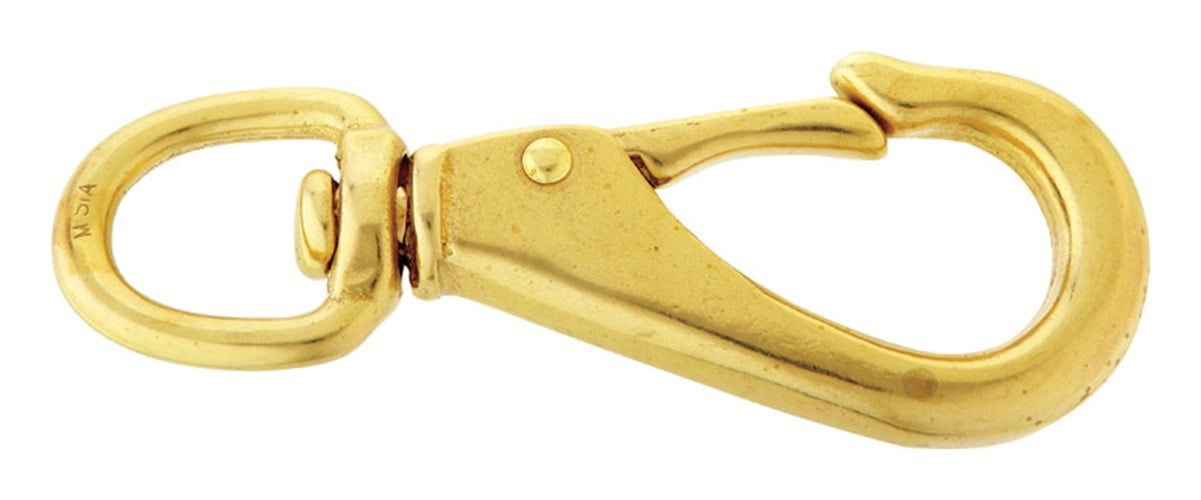 13.3mm Opening Scuba Choice 4.4" Brass Swivel Eye Snap Hook Clip #3 