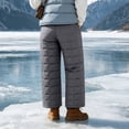 thumbnail image 4 of Women's Warm Insulated Quilted Winter Pants Fleece Lined Water Resistant Snow Pants Elastic High Waist with Pockets Outdoor Hiking Ski Bottoms Gray, 4 of 8
