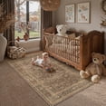 thumbnail image 3 of BERTHMEER Area Rugs 3'x5' for Bathroom Kitchen Bedroom Entryway Entrance Rugs Non Slip Washable Vintage Brown Carpets Oriental Dorm Office Traditional Distressed Carpets, 3 of 6