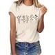 thumbnail image 1 of MHFRRA Camiseta de Manga Corta con Estampado de Cristal de Colores para Mujer, Informal, de Moda de Verano Beige, 1 of 3