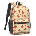 thumbnail image 2 of Red Butterfly Red Silhouette Pattern 17" Waterproof Oxford School Backpacks for Teens, S-Shape Padded Straps, for School, Travel, Hiking, Camping, 2 of 4