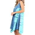 thumbnail image 3 of Sakkas Lunna Women's Casual Sleeveless Hi-low V-neck Knit Tie-dye Dress Cover-up - Blue/mint - S-M, 3 of 5