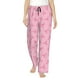thumbnail image 1 of Balery Pink Bows Pantalones de pijama para mujer, pijamas ultraligeros, pantalones de estar por casa-Large, 1 of 6