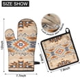 thumbnail image 6 of Brown Geometric Quatrefoil Pattern Kitchen Oven Mitt and Pot Holder Sets 4 Pcs for Baking, Cooking and Grilling, Heat Resistant Up To 392 °F, 6 of 7