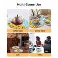 thumbnail image 2 of 13 Inch Round Placemats Set of 4, Sunflower Non Slip Heat Insulation PP Table Mats, Yellow Summer Botanical Blue Striped Farmhouse Washable Place Mats for Kitchen Dining Party Table Decor, 2 of 7