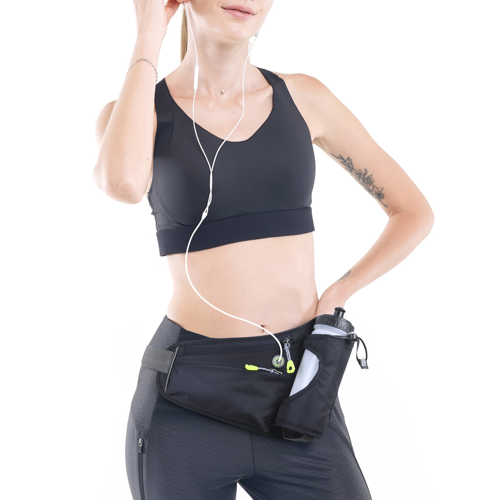 Bumbag Fanny Pack Hydration waist bag for sports hiking fitness marathon FitFeelsFun Running Belt with water bottle 