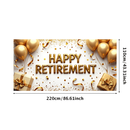 LUUFILx Happy Retirement Banner Gold Balloons and Gifts for Party Decorations Backdrop Event Supplies Celebration Photography Props