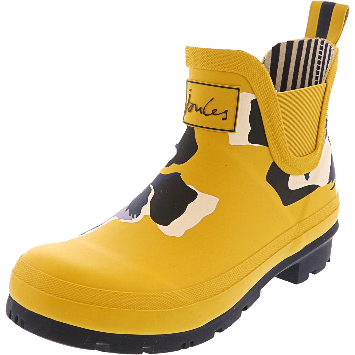 Joules Joules Women's Wellibob Gold Floral AnkleHigh Rubber Rain