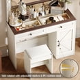 thumbnail image 2 of Holaki 43.4"Makeup Vanity Table,Makeup Table with Large Mirror and 11 LED Light,Brightness Adjustable, Dressing Table Desk with 3 Drawers,Vanity Desk for Women,Sturdy Wood Vanity Table with Stool, 2 of 12