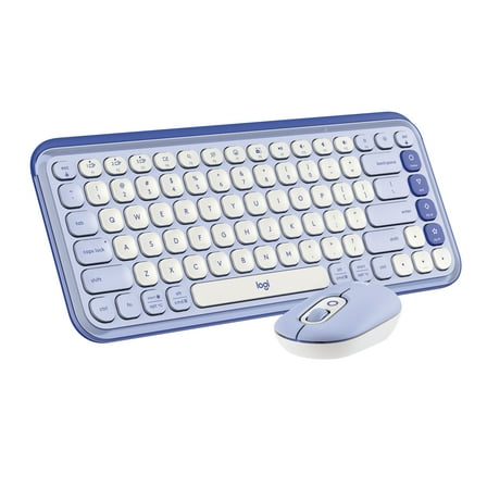 Logitech POP Icon Bluetooth Keyboard and Mouse Combo, Lilac, Walmart Exclusive