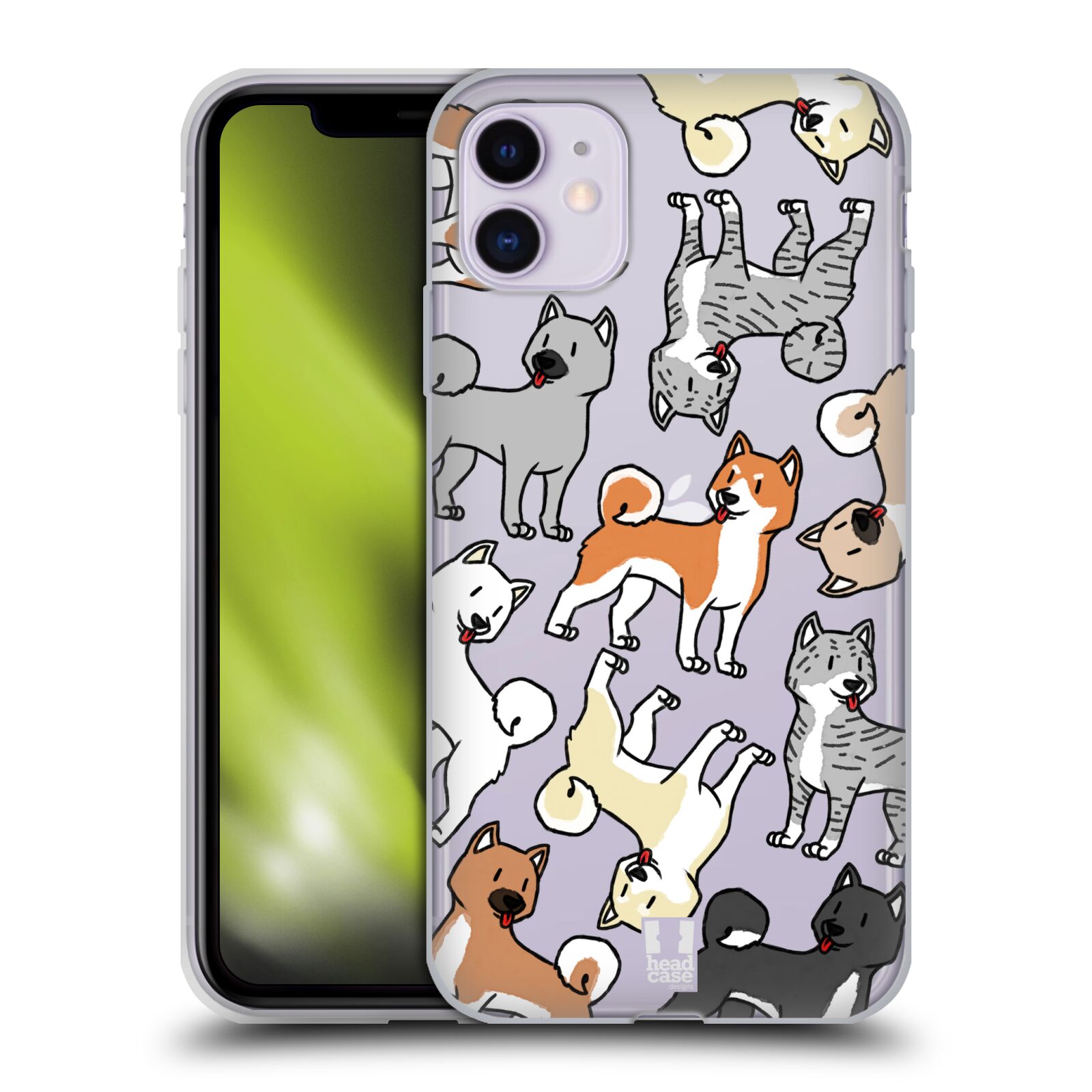 Head Case Designs Dog Breed Patterns 2 Akita Soft Gel Case Compatible with Apple iPhone 11