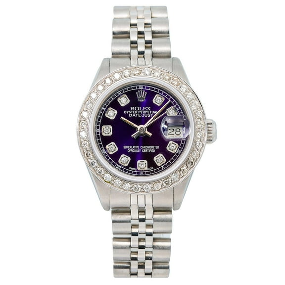Pre-Owned Rolex Lady-Datejust 6917 26MM Blue Diamond Dial With Stainless Steel Bracelet