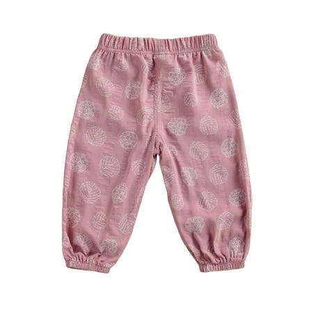 

GuliriFei Children Summer Casual Pants Floral Elastic Anti-Mosquito Sweatpants