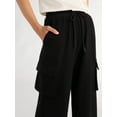 thumbnail image 4 of Scoop Women’s and Women’s Plus Ultimate Scubaknit Wide Leg Cargo Sweatpants, Sizes XS-4X, 4 of 5