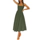 thumbnail image 5 of VISgogo - Vestido sin mangas para mujer, color sólido/estampado, busto fruncido, escote cuadrado, espalda abierta VISgogo  moda, 5 of 7