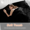 thumbnail image 5 of Black Duvet Cover Set, Pure Black Soft Duvet Cover California King Bedding Set 4 Pieces, 1 Quiltcover and 2 Pillowcases with Zipper, 1 Bed Sheet for All Seasons, 5 of 9