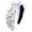 White, variant on Women's Wide Knot Headband with Heart Pearl, Valentine's Day Hair Accessories for Women and Girls, Rhinestone Beaded Hairband for Wedding Party and Daily Wear - Black