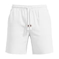 thumbnail image 5 of Men's Casual Summer Shorts Elastic Waist Drawstring Lightweight Cotton Linen Beach Lounge Wear with Side Pockets Comfortable Everyday Relaxed Fit Bottoms, 5 of 6