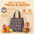 thumbnail image 5 of Pioneer Flower Floral Print Pattern Insulated Lunch Bag for Women Men, Large Portable Soft Cooler Tote, Thermal Food Storage Bag with Pearl Cotton, 8.66L, 8.75"x5.75"x9.5", 5 of 6