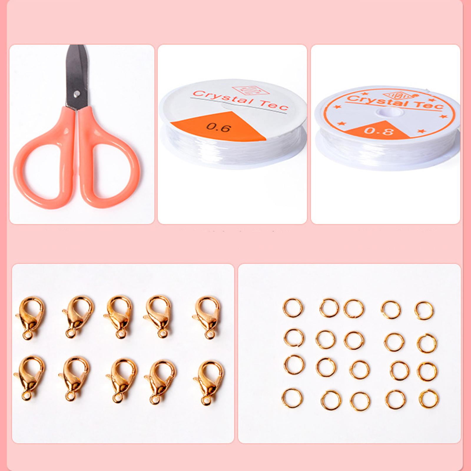 GUOOL 4000Pcs Glass Beads Starter Kit, 3mm Bracelet Beads for DIY Jewelry Making Earrings, Necklaces, Crafts, with Elastic Strings, Letter Beads