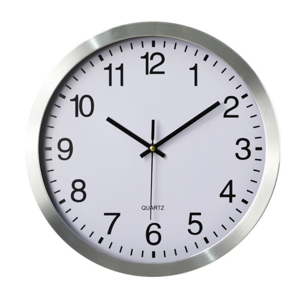 Reloj de pared de 14 pulgadas, reloj de pared grande que funciona con pilas, reloj analógico grande silencioso que no hace tictac, decorativo para sala de estar, oficina, cocina, exterior,