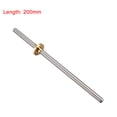 thumbnail image 5 of Varilla de tornillo de acero inoxidable de 200mm T8 paso 2mm 8mm con tuerca de cobre (rosca Acme) para eje Z de impresora 3D, 5 of 5