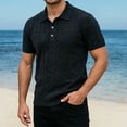 thumbnail image 2 of Men Polo Shirts Solid Color Short Sleeved T-Shirt Loose Polo Shirt, 2 of 5