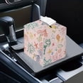 thumbnail image 7 of Psesaysky Decorative Car Tissue Holder Coral Pink Square Tissue Box Cover PU Leather Facial Paper Case Organizer Dispenser for Bathroom, Vanity Countertop, Night Stands, Desk, 7 of 7