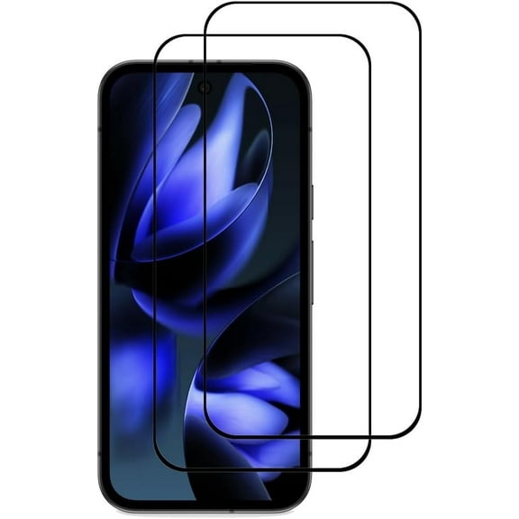 Black Tempered Glass Screen Protector Frontier Protective Protector Full Cover Compatible with Google Pixel 9A GXQ96 GTF7P 6.3"