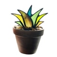 thumbnail image 3 of Artificial Agave Stained Glass Aloe Potted Plant Garden Suncatcher Decoration Style Pot Decoration, 3 of 6