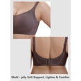 thumbnail image 4 of YOURISS Women’s Plus Size Wireless Comfort Bra Seamless Full Coverage Everyday Bra Chocolate Brown L Lounge Sleep Bra Adjustable Straps, 4 of 9