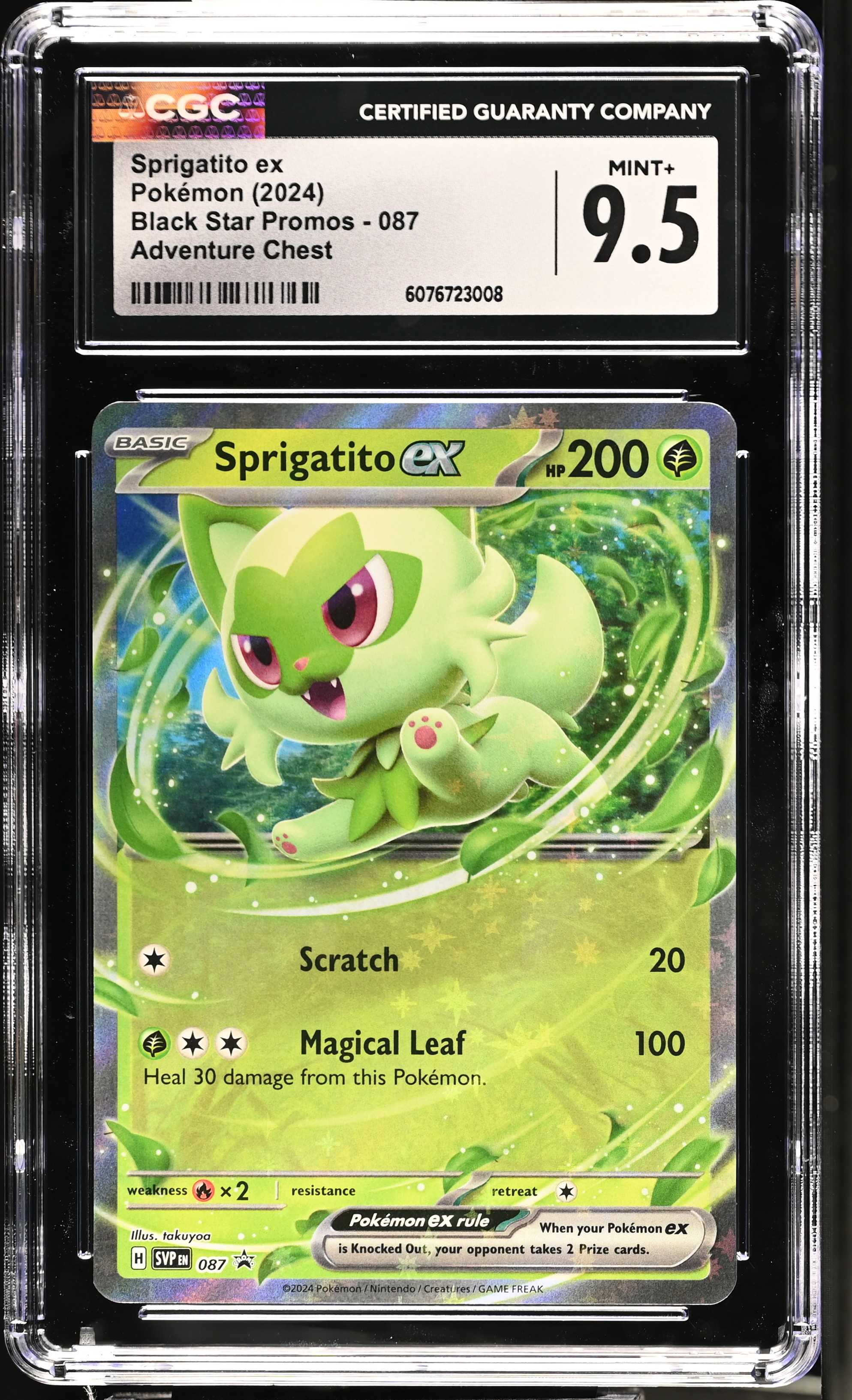 Scarlet & Violet Promos Sprigatito ex Foil Black Star Promo CGC 9.5 #087