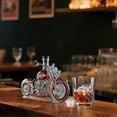 thumbnail image 2 of New Whiskey Bottle Motorcycle Shape 11 Oz Novelty Glass Decanter 3d Engraving Creative For Men Motorcycle Rider/alcohol Lover Collector, 2 of 4