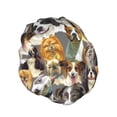 thumbnail image 2 of Kdxio Cute Dog Print Shower Cap for Women,Elastic and Reusable,Double Waterproof Layers Bathing Hat, 2 of 9