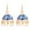 Blue, variant on Indian Jewelry Bollywood Antique Faux Pearl Beads Drop Floral Jhumka Jhumki Hook Dangle Earrings Set