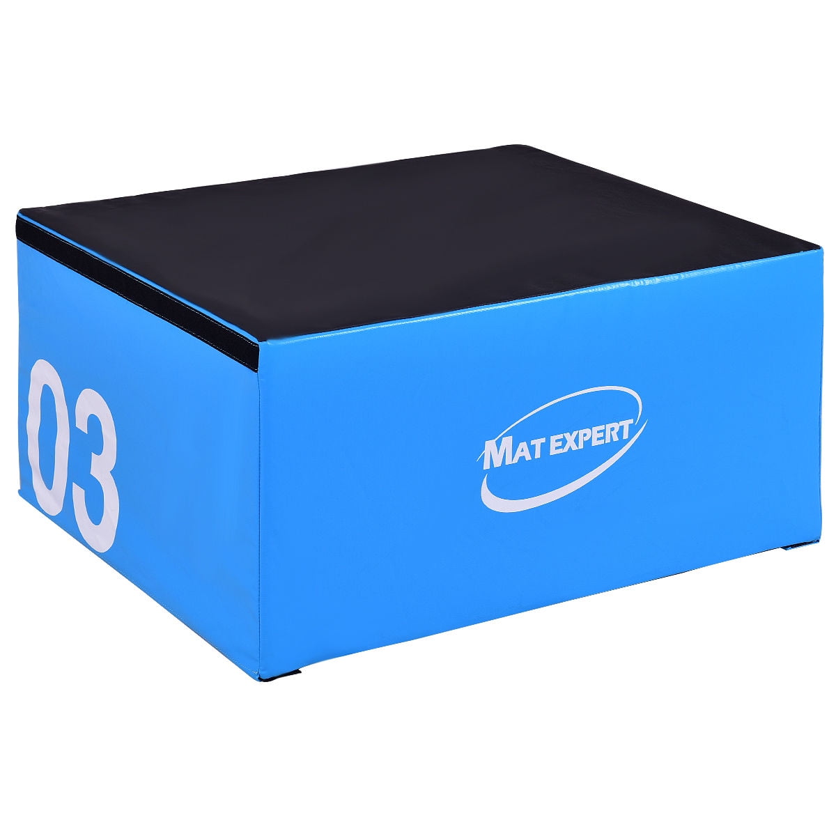 Gymax 18'' PVC Soft Foam Jumping Box Plyometric Exercise Blue