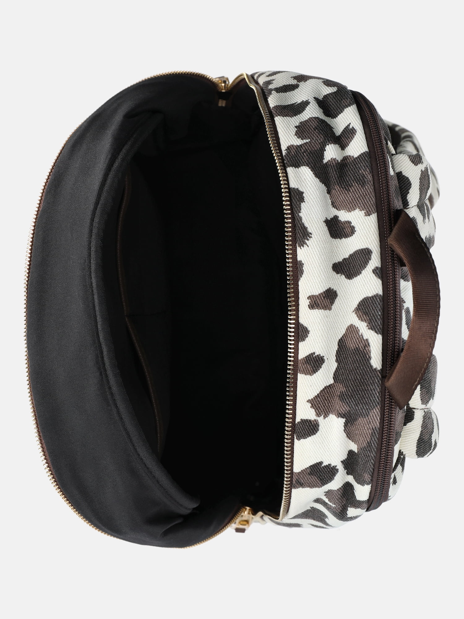 Madden NYC Women's Dome Backpack with Charm Chain Accent, Cow Print