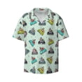 thumbnail image 4 of Salouo Lighthouse Pattern Cuban Collar Shirts for Men Button-Down Shirt Men's Short Sleeve Shirts Hawaiian Shirts Casual Shirts -3X-Large, 4 of 6