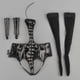 thumbnail image 1 of Conjunto de Ropa Interior Femenina Hugo Negro Encaje Hasta Peluche bustos, 1 of 4
