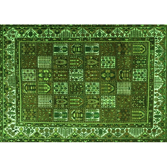 Ahgly Company Indoor Rectangle Persian Green Traditional Area Rugs, 8' x 12'