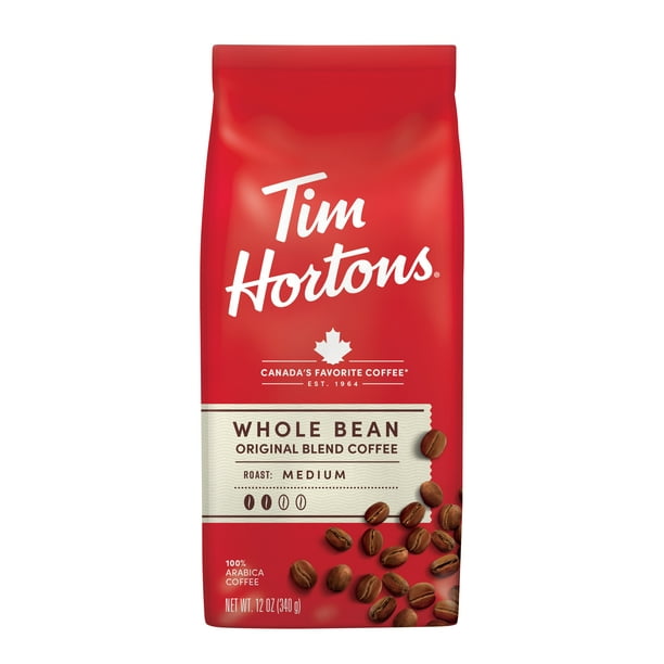 Tim Hortons Whole Bean Original Blend Ground Coffee, 100 Arabica