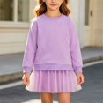 thumbnail image 4 of QSAWXQZ Girls Tulle Dress Long Sleeve Crew Neck Solid Sweatshirt Mini Dress 9-10 Years, 4 of 7