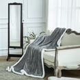 thumbnail image 3 of Sherpa Throw Blanket Super Soft Non Shedding Reversible Ultra Luxurious Plush Blanket (50 X 60 inches, Gray), 3 of 10