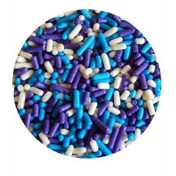Sprinkle Deco® Turquoise White Purple Frozen Winter Cake Pop Cookie Cupcake Cakes Semi-Sweet Edible Confetti Decorations Sprinkles Desert Jimmies Toppers