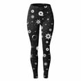 thumbnail image 5 of Leggings for Women Tummy Control Autumn Winter Christmas Pattern High Waist Floral Printed Women's Yoga Pants,Black,L, 5 of 5