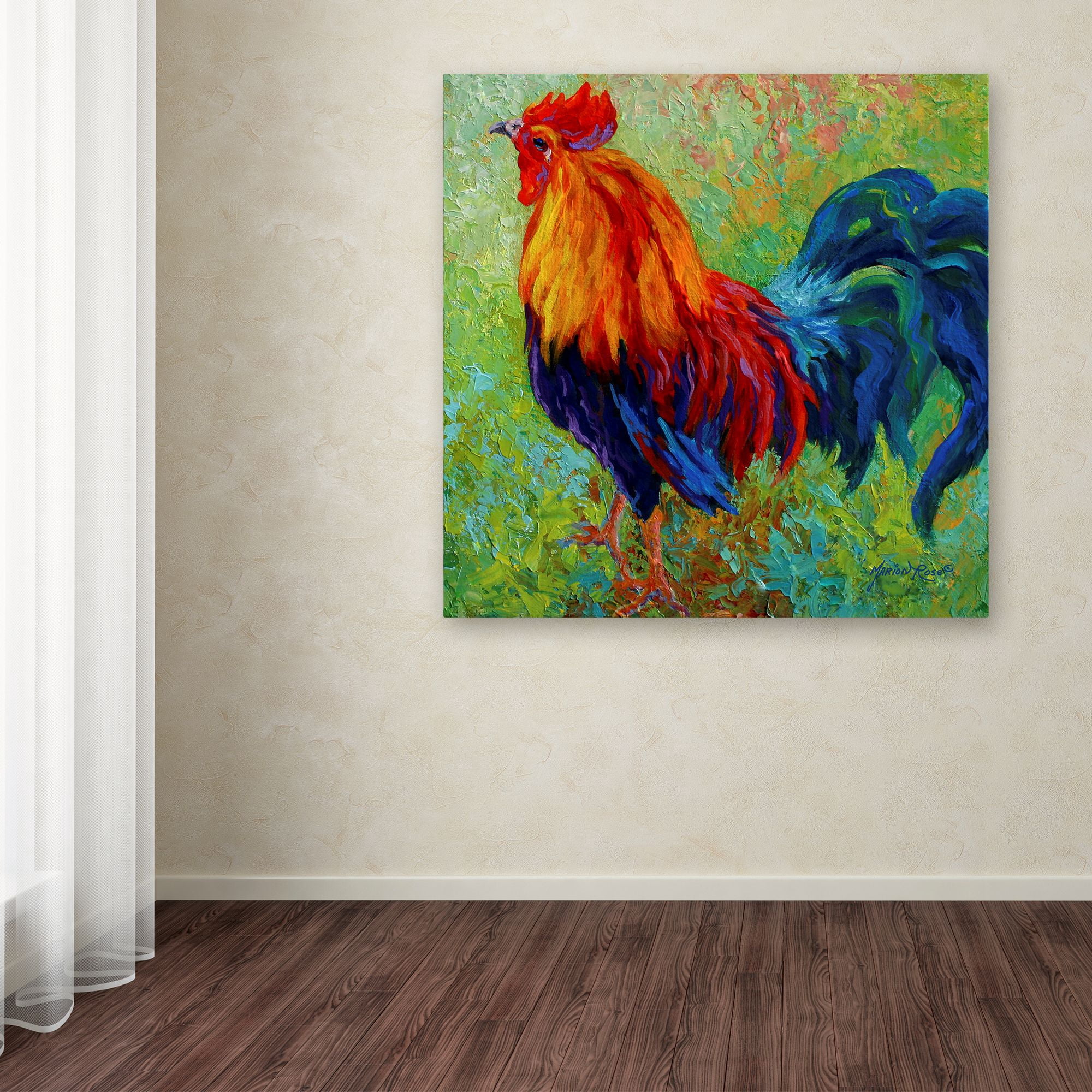 Trademark Fine Art 'Band Of Gold Rooster' Canvas Art by Marion Rose