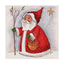 Trademark Fine Art 'Santa With Basket' Canvas Art by Beverly Johnston