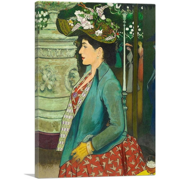 ARTCANVAS An Elegant Woman At The Elysee Montmartre 1888 Canvas Art Print by Louis Anquetin - Size: 26" x 18" (0.75" Deep)