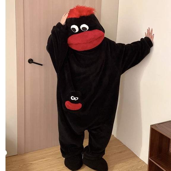 Big Mouth Monster Onesie Silly Monster Onesie Plush Onesie Pajamas Cozy Home Loungewear