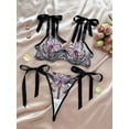 thumbnail image 4 of Conjunto de lencería con bordado de mariposas, sujetador de malla sin forro y tanga de tiras, lencería y ropa interior sexy para mujer, 4 of 4